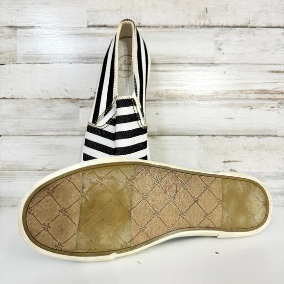 Jack Rogers Women's Slip On Shoe Black White Striped Size 8.5 - Picture 2 of 5